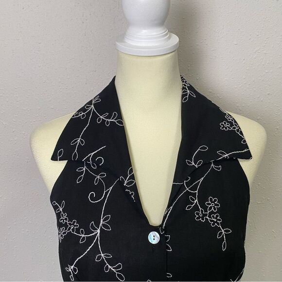 Vintage Coldwater Creek Linen/Cotton Blend Button Front Midi Dress Women Size P6 - Picture 9 of 15